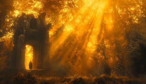 Light-flooded ruin - gateway to another world