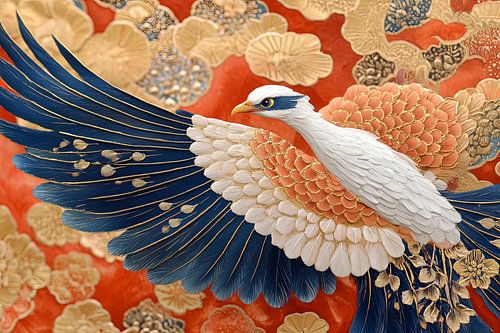 schilderachtige japanse kunst vogel