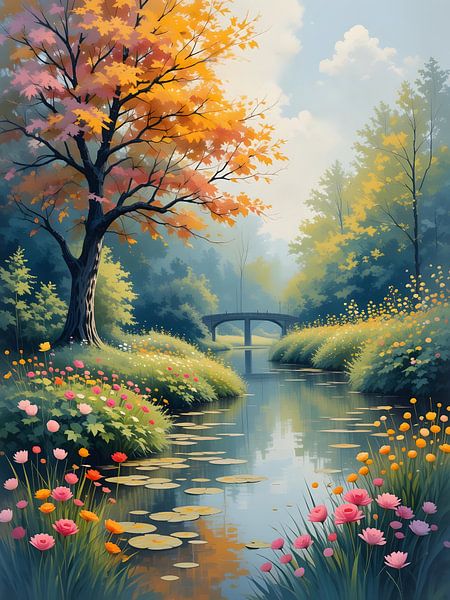 Autumn on the riverbank by HorizonArtistry