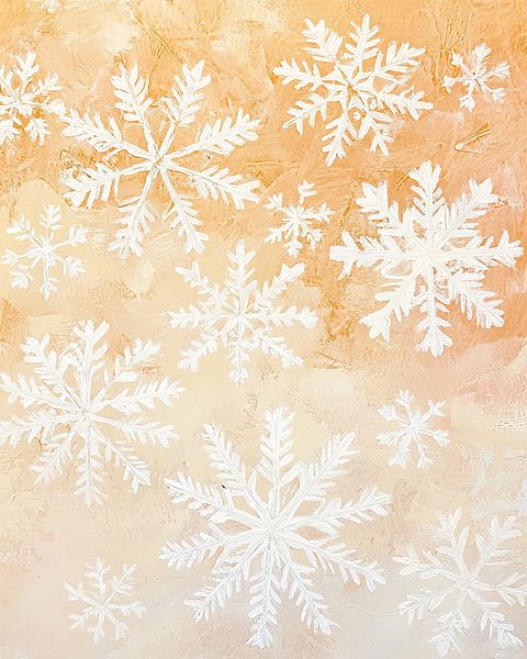 Weihnachten Gold | Schneeflocken Gold von Wunderbare Kunst