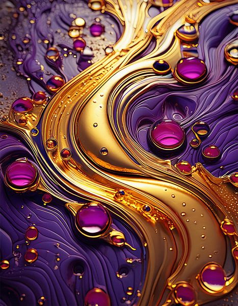 Or et violet avec motif par Mustafa Kurnaz