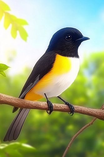 Realistische vogel op een tak