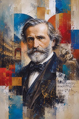 Componist Giuseppe Verdi schilderij.