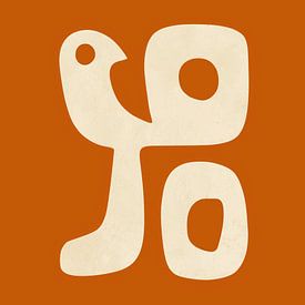 Terracotta droomvogel | abstracte kunst van Frank Daske | Foto & Design