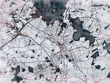 Kaart van Bad Salzuflen in de stijl 'White Winter' van Maporia