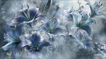 Blume in Blau von Gelissen Artworks