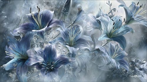 bloem in het blauw