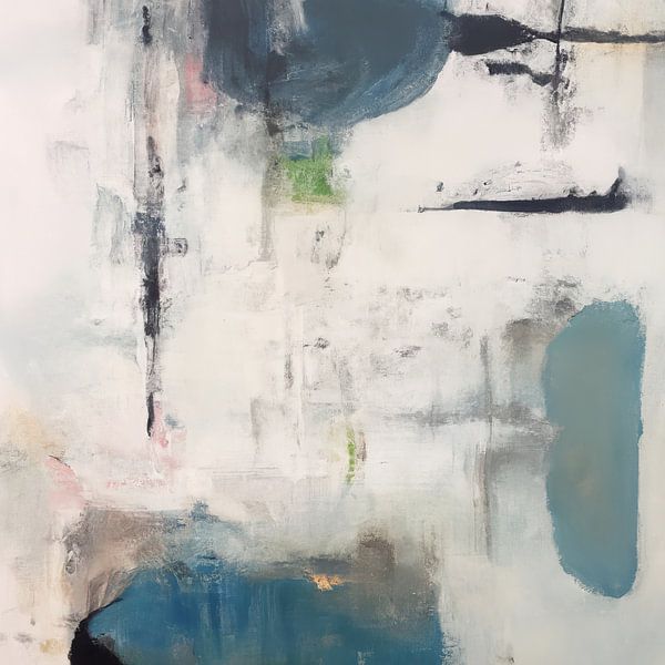 Modern abstract in white, blue and black by Studio Allee