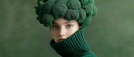Broccoli hair art - fashion photography by Poster Art Shop