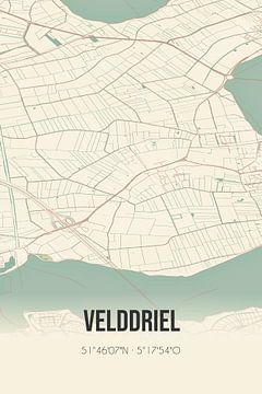 Vintage landkaart van Velddriel (Gelderland) van Rezona