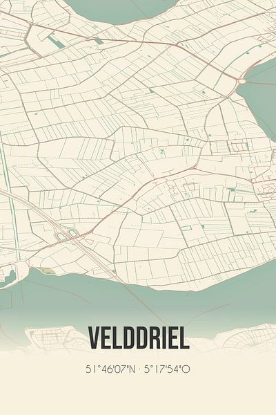 Vintage map of Velddriel (Gelderland) by Prints of Place