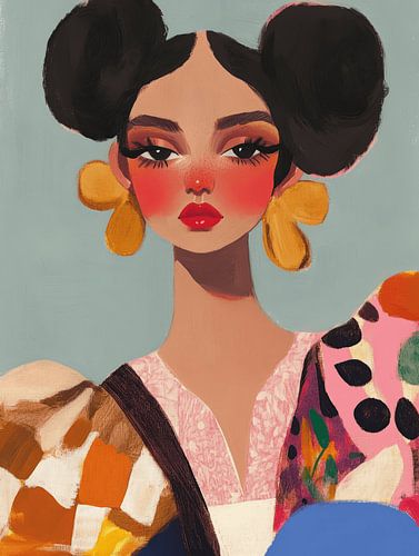 Kleurrijk modern en abstract portret