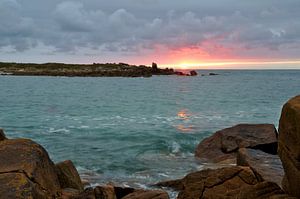 Coucher de soleil de Landrellec, Cote de granit rose sur 7Horses Photography