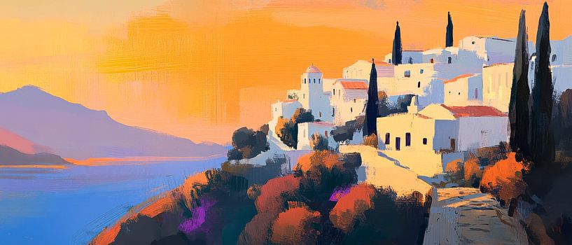 Paysage côtier au crépuscule par Poster Art Shop