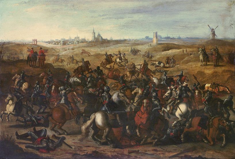 Schlacht zwischen Bréauté und Leckerbeetje auf der Vughterheide, 5. Februar 1600, Sebastiaan Vrancx von Meisterhafte Meister