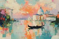Gondola in Venice - Impressionist oil painting