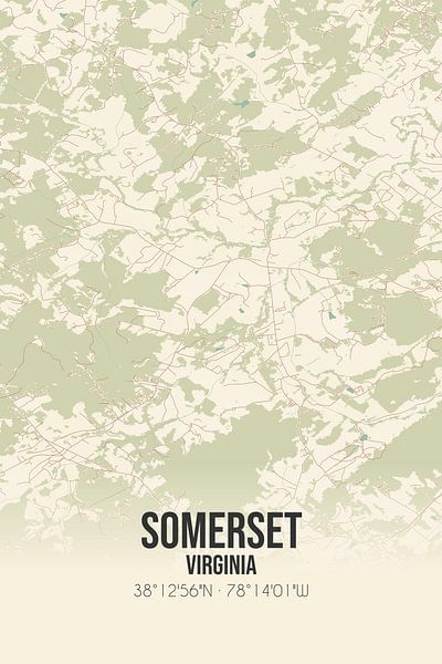 Carte ancienne de Somerset (Virginie), USA. par Affiches de lieux