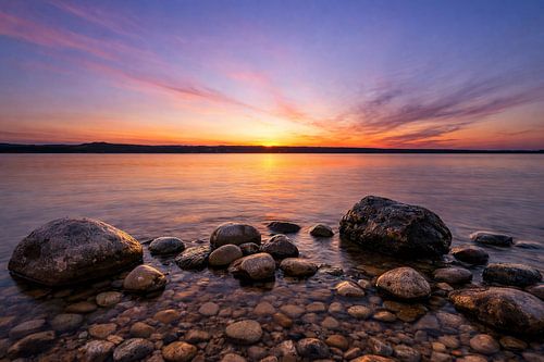 Zonsondergang aan de Ammersee in Opper-Beieren