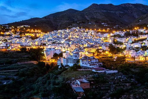 White village in Andalusia in the evening