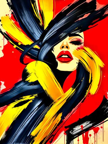 Het vuur in mij - Een abstracte reis in zwart, rood en goud