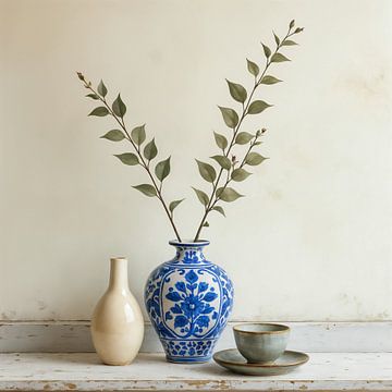 Blue Silence in Equilibrium - delft blue vase by Kleurenrijk