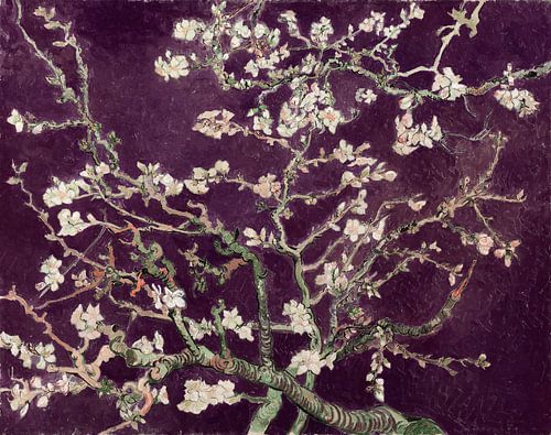 Almond blossom by Vincent van Gogh (Eggplant) by Masters Revisited