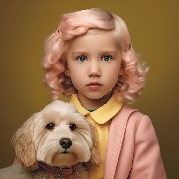 Portrait d'art &quot;Moi et mon chien&quot; par Carla Van Iersel