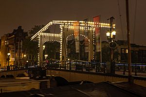 Amsterdam - Magere Brug bei Nacht