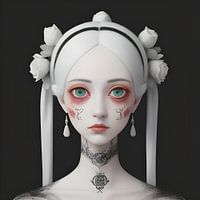 Poupée avec des roses