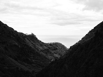 Sea view of Madeira from the mountains