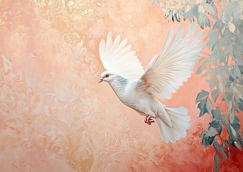 Duifvlucht | Witte Duif Vlugt van ARTEO Schilderijen