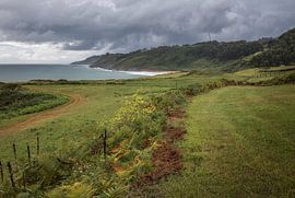 Sentier côtier menant à la plage d'Arenal de Moris, dans les Asturies, en Espagne sur PhotoCluster