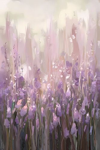 Lavendel veld in abstract design