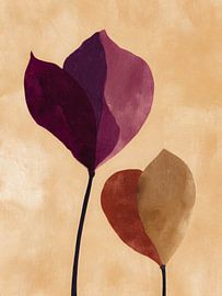 Soft botanical shapes in warm tones by But First Framing