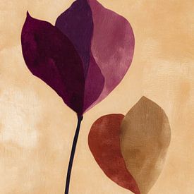 Soft botanical shapes in warm tones by But First Framing