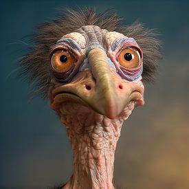 Funny ostrich by Carla van Zomeren