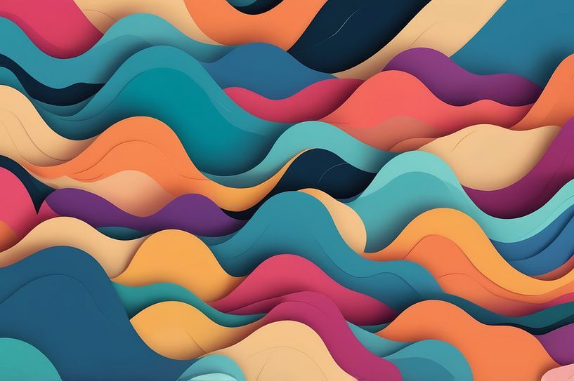 Kleurrijke abstracte oceaan golven achtergrond van hisam colours