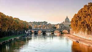 La belle vue sur le Tibre à Rome