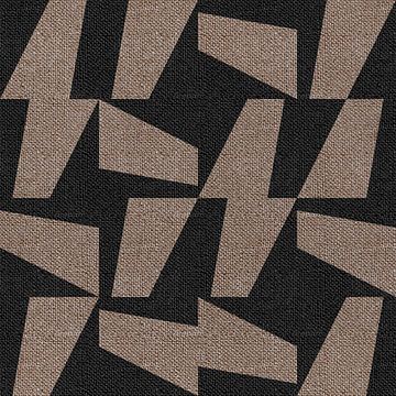 Textil-Leinen neutral geometrische minimalistische Kunst in erdigen Farben IX von Dina Dankers