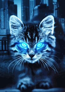 Whiskers and Wonder: A Cat's Portrait by Grease New