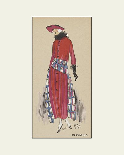 Rosalba - Historische mode prent Art Deco