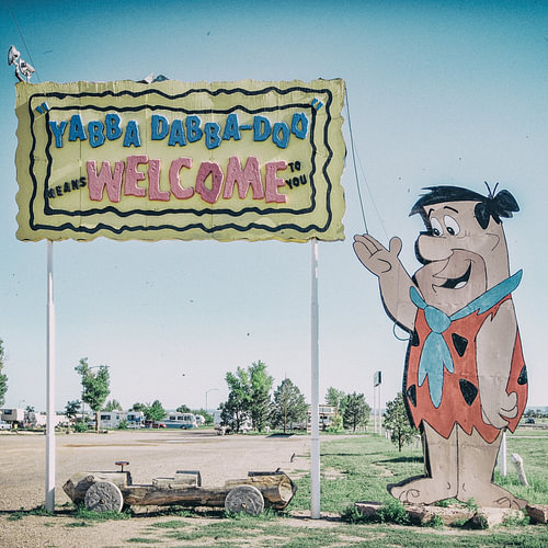 La Route 66 avec Fred Flintstone à Bedrock City