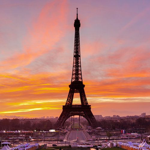 Eiffel Tower at sunrise