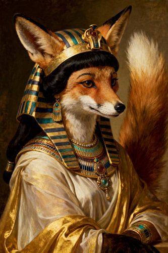 Royal Fox Cleopatra Parody Painting