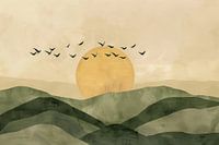Groen - Minimalistisch landschap