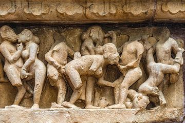 Khajurao - Lakshmana tempel, erotisch relief - 2