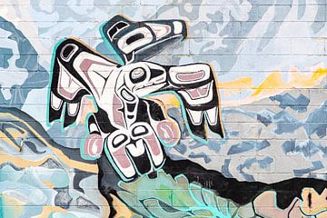 Wandgemälde in Kanada von amerikanischen Ureinwohnern geschaffen