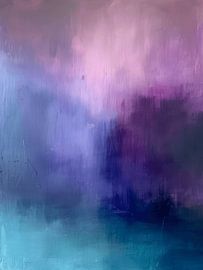Modern abstract in blue, pink and purple by Studio Allee