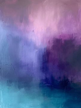 Modern abstract in blauw, roze en paars van Studio Allee