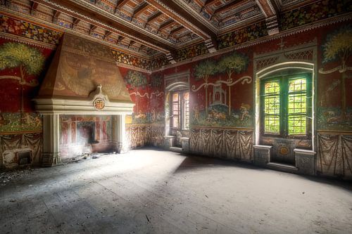 La chambre du chevalier dans le château abandonné.